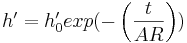 '=h_0'exp(-\left ( \frac{t}{AR} \right ))