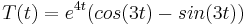 mathbf {} T (t) = e^ {4t} (cos (3t) -sin (3t))