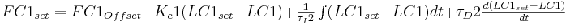 FC1_ {conjunto} =\ textstyle FC1_ {Desplazamiento} +k_C1 (LC1_ {conjunto} -LC1) +\ frac {1} {\ tau_i2}\ int (LC1_ {conjunto} -LC1) dt +\ tau_d2\ frac {d (LC1_ {conjunto} -LC1)} {dt}