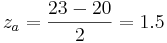 _a=\ frac {23-20} {2} =1.5