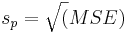 _p =\ sqrt (MSE)
