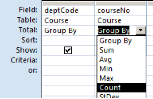 Step 3: Choose the appropriate aggregate for the group.