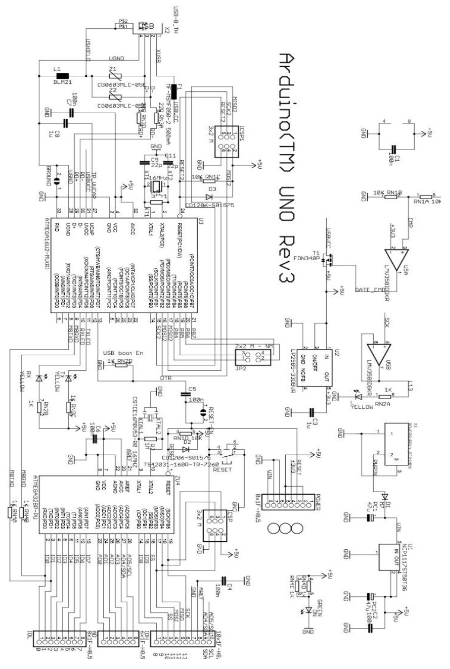 Arduino Uno board schematic.