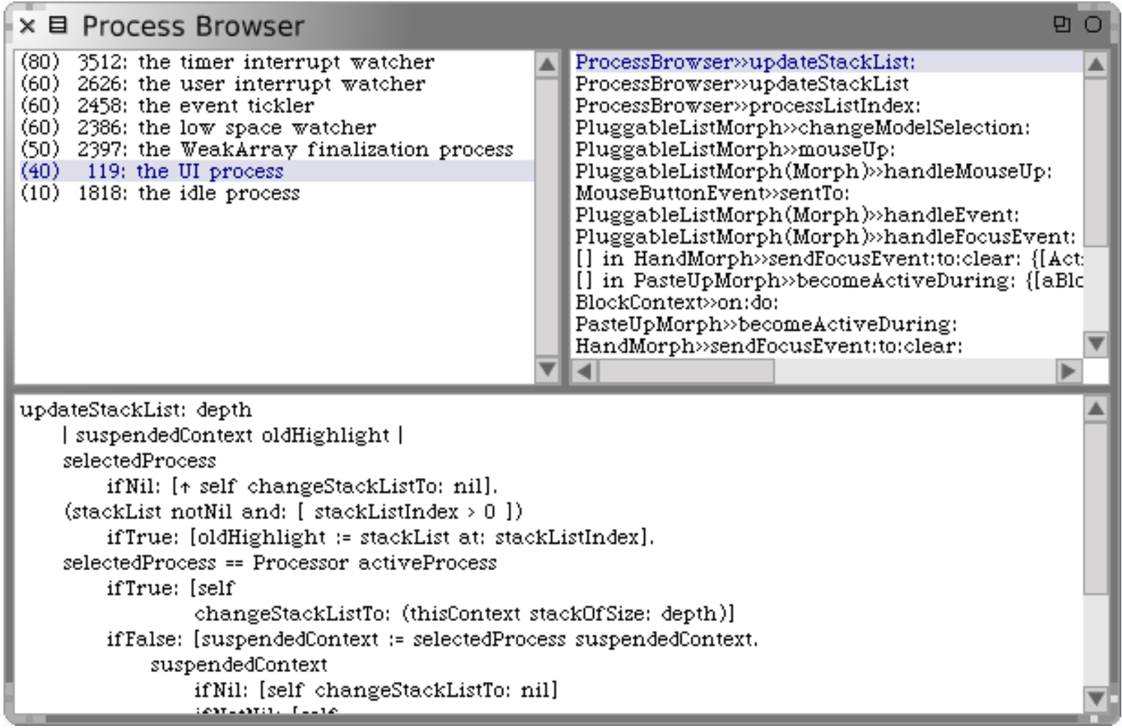 The Process Browser.