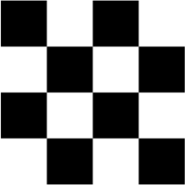 A 4x4 checkerboard you can draw using binary streams.
