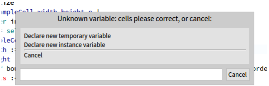 Declaring cells as a new instance variable.