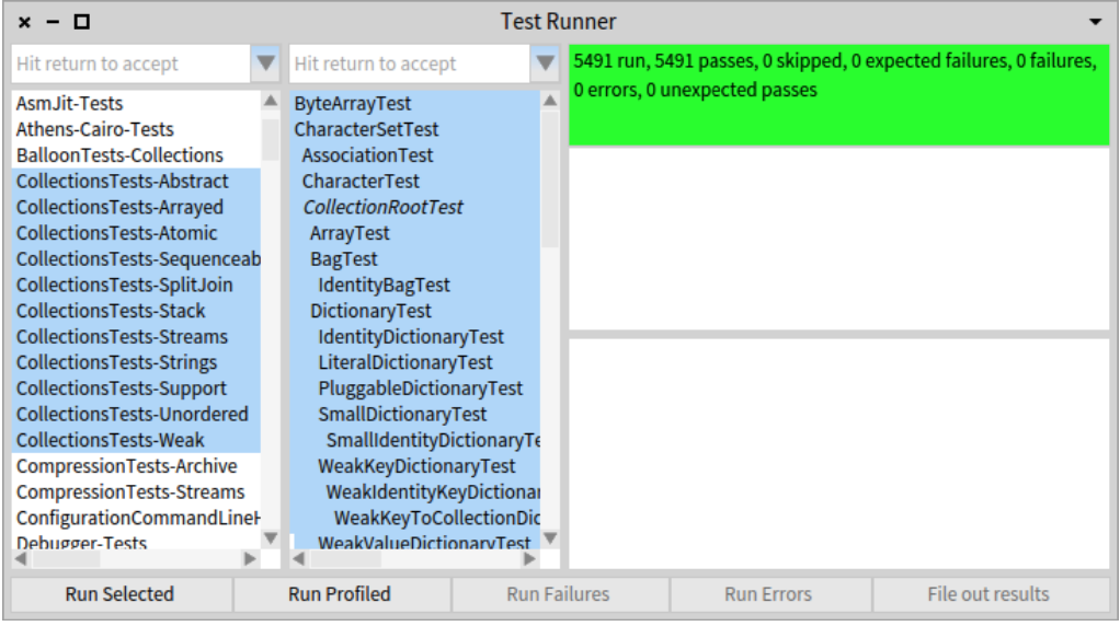 Running SUnit tests using the TestRunner.