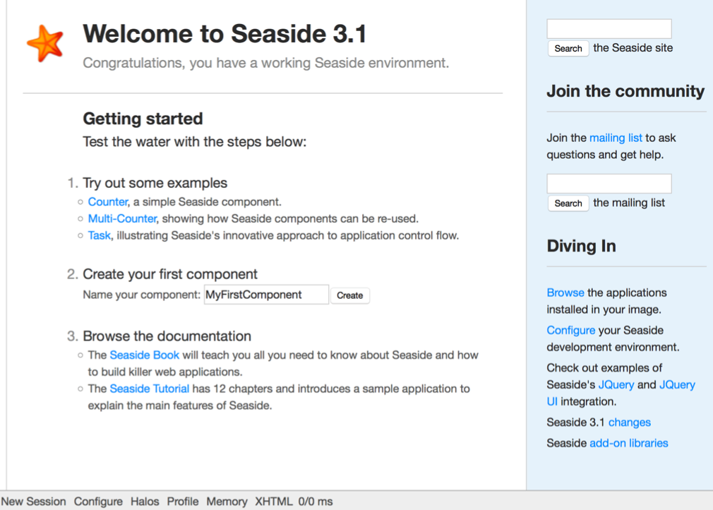 The Seaside Welcome application.