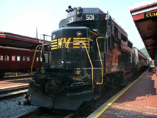 Western Maryland Scenic Railroad train in Cumberland, MD.