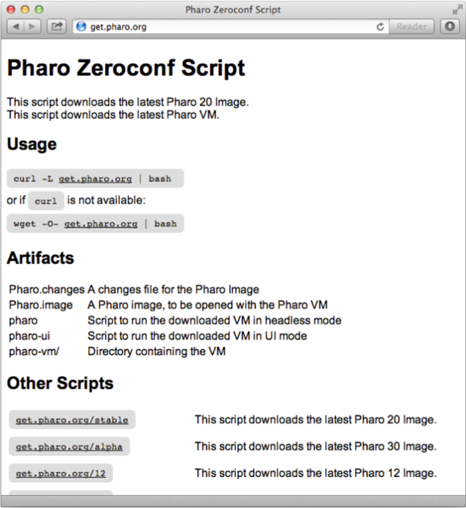 Pharo zeroconf scripts.