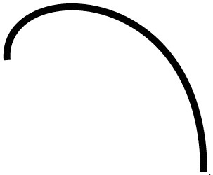 A Bezier curve from left to right