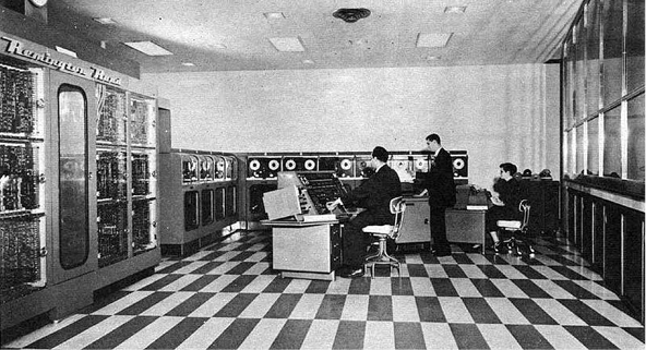 UNIVAC Computer System from the 1950s with tape drives