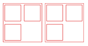 Nested elements with different layouts.