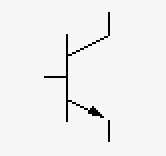 Symbol of a bipolar transistor.