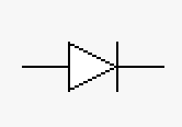 Symbol of a diode (for light-emitting diode see next image).