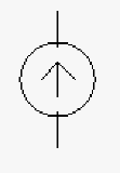 Symbol of a current source.