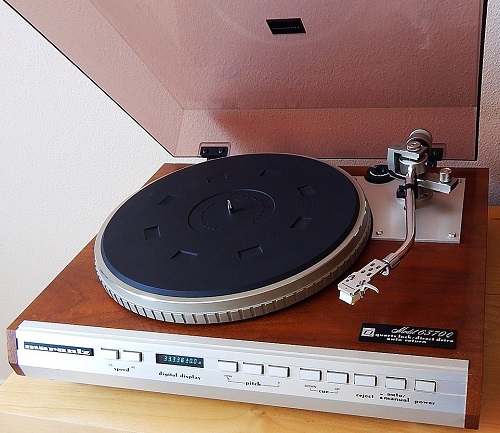 A suitcase record player.