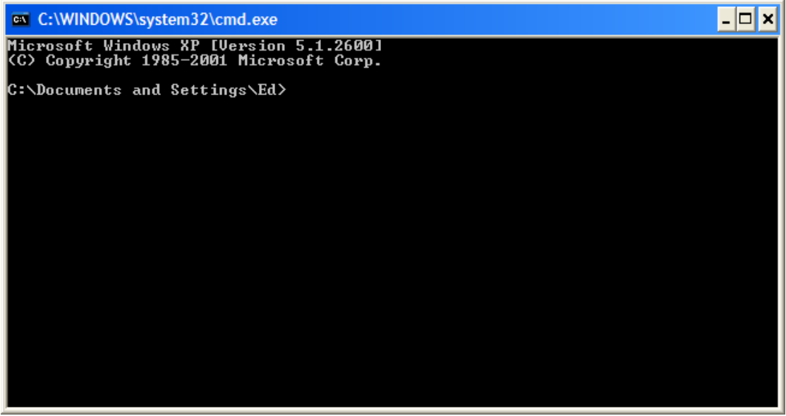 The Windows command prompt.