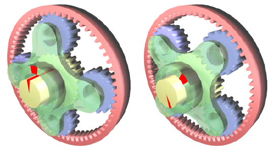 Epicyclic gearing.