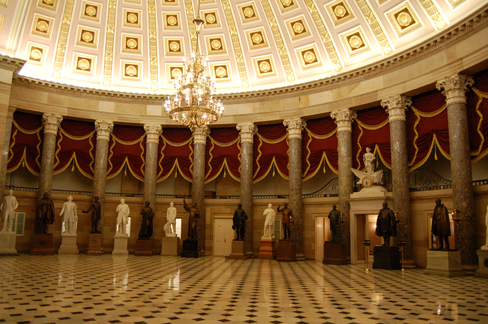The National Statuary Hall in Washington, D.C. which is a whispering chamber.