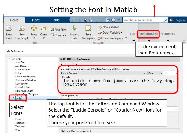 Setting the Font in MATLAB