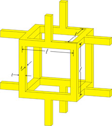 Diagram of cubic foam structure