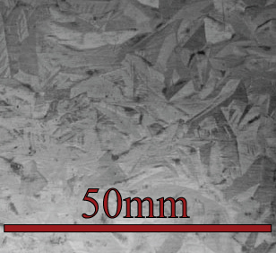 Image of surface of steel coated with zinc