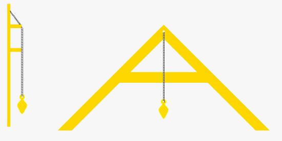 In the above figure you see graphical representations of levels from the tomb of Sennedjem (TT1). The level to the right is a representation of the so-called "plumb level of Sennedjem". The real plumb level of Sennedjem is damaged with one of the legs of the triangle broken off. Also these levels have hieroglyphics adorning them. Searching the web you will find images of these levels, however, it is unclear who owns these images and how they are licensed so they will not appear here. The level to the left would be used to ensure a level vertical surfaces and the plumb level of Sennedjem would be used to ensure a level horizontal surfaces. These levels are in essence no difference from the bubble levels we use today. Searching the web you can see other ancient Egypt tools as well.
