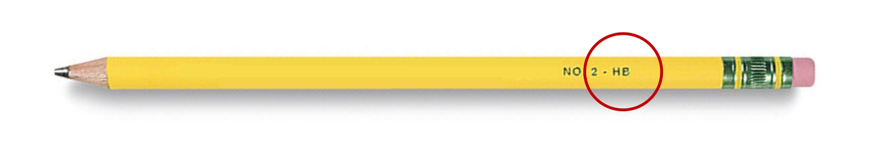 Yellow wooden pencil with the 'HB' lead grade stamped on the body.