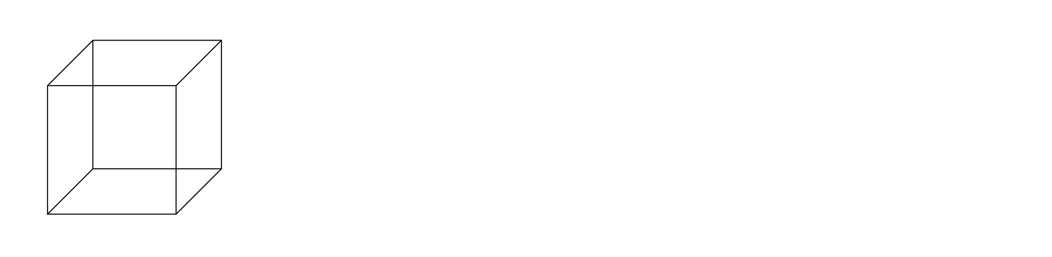 Sketch of a box using a single line type&mdash;a visible line (thick and continuous)