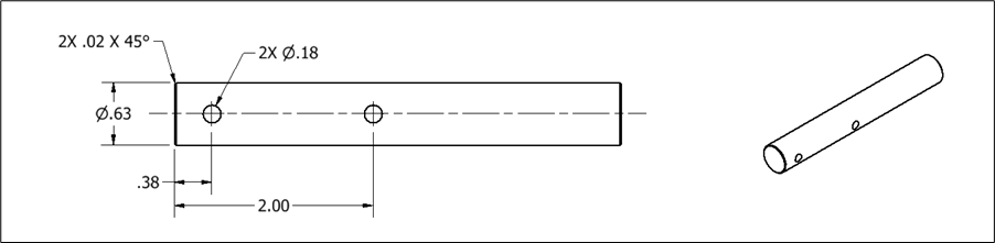 Cylinders should be dimensioned from the side. Holes should be dimensioned where they appear as a true circle. 